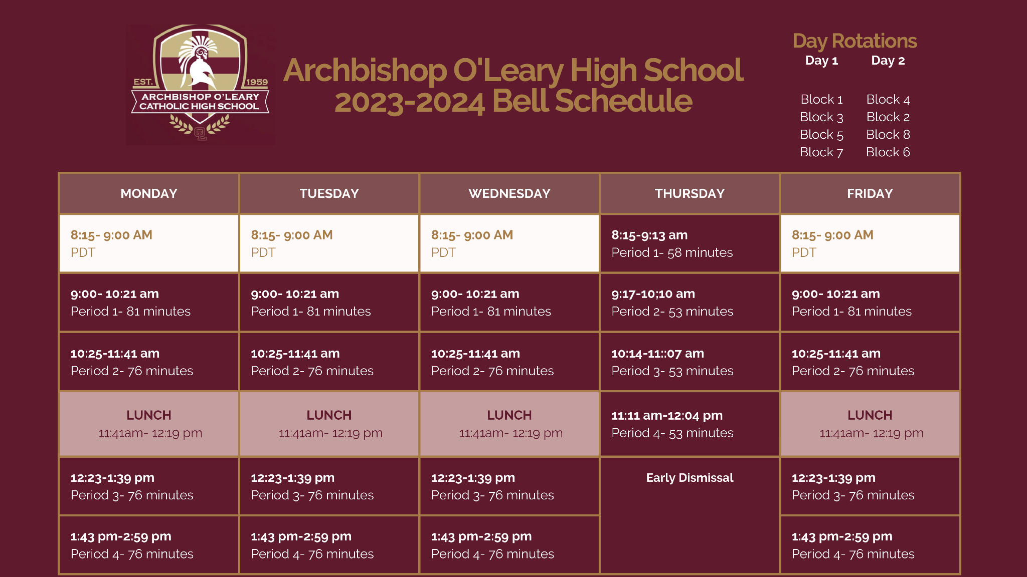 Bell Schedule